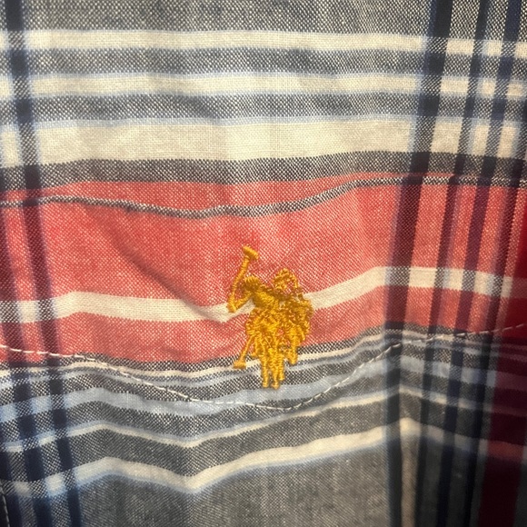U.S. Polo Assn. Blue and Red Plaid Shirt - Picture 2 of 5